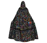 axzttupy Mantello con cappuccio unisex per Halloween, stampa matematica, lunghezza intera, per costumi cosplay medievali rinascimentali
