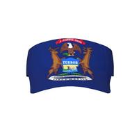 axzttupy Michigan State Flag Print Cappello protezione UV funzionale assorbe il sudore Cap escursionismo golf spiaggia comfort tutto il giorno nero