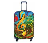 axzttupy Music Note 2 Stampa Grande Valigia Cover Fit Quasi Qualsiasi Bagaglio Personalizzato Viaggio Protezione, Nero , M