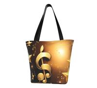 axzttupy Nota musicale dorata con stampa stella lucida caduta versatile borsa a tracolla estiva borsa da viaggio spiaggia shopping accessorio elegante