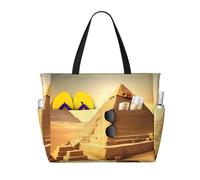axzttupy Piramide egiziana con stampa desertica, grande capacità, borsa da viaggio da spiaggia, leggera, per vacanze, picnic, attività all'aperto