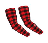 axzttupy Plaid Rosso E Nero 1 Stampa Manicotti Braccio Leggero Protezione Solare Attività Sportive All'aperto Golf Corsa