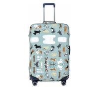 axzttupy Raining Cats & Dogs Print Large Suitcase Cover Fit Quasi Qualsiasi Bagaglio Personalizzato Viaggio Protezione, Nero , S