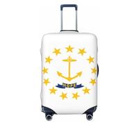 axzttupy Rhode Island State Flag Print Large Suitcase Cover Fit Quasi Qualsiasi Bagaglio Personalizzato Viaggio Protezione, Nero , L
