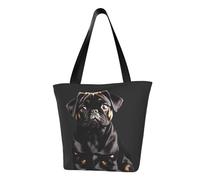 axzttupy Simpatico cane carlino nero scala standard-2_00x stampa versatile borsa a tracolla estiva borsa da viaggio spiaggia shopping accessorio elegante