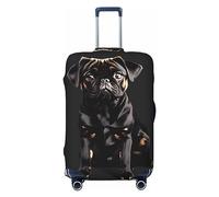 axzttupy Simpatico carlino nero - scala standard 2_00x stampa grande valigia copertura adatta a quasi tutti i bagagli personalizzato protezione bagagli da viaggio, Nero , S