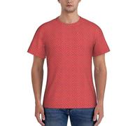 axzttupy T-shirt da uomo a maniche corte con stampa a pois rossi e bianchi per allenamento casual uscite comode da indossare tutti i giorni, Nero , XL