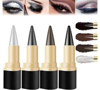 Ay-ky Long Wear Gel Eyeliner - Black Brown Silver Gray Gel Eyeliner Pencil,Long Wear Gel Eyeliner,Smooth Matte Coffee Eye-liner Pencil Tattoo Eyeliner Pen Makeup Eye-liners (4Pcs)