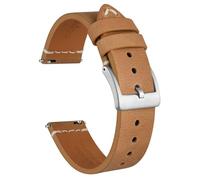 Ayadoo 20mm Cinturino per orologio da uomo in pelle italiana, Cinturini vintage a rilascio rapido, Marrone chiaro