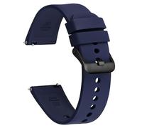 Ayadoo Cinturino in Silicone da 18mm per Uomo e Donna, Cinturini in Gomma della Serie Sporty, Blu con Fibbia Nera