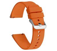 Ayadoo Cinturino in Silicone da 19mm per Uomo e Donna, Cinturini in Gomma della Serie Sporty, Arancione con Fibbia Argentata