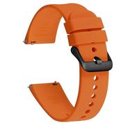 Ayadoo Cinturino in Silicone da 20mm per Uomo e Donna, Cinturini in Gomma della Serie Sporty, Arancione con Fibbia Nera