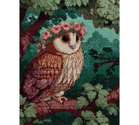 AYAOYANGGO Animale Kit All'Uncinetto Gufo Di Foresta Kit Per Realizzare Tappeti，Kits Per Cuscini Con Gancio，Artigianato Fai Da Te Per Decorazioni Per La Casa E Le Feste 33x45in