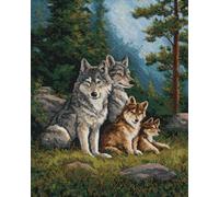 AYAOYANGGO Animale Kit All'Uncinetto Timberwolves Kit Per Realizzare Tappeti，Kits Per Cuscini Con Gancio，Artigianato Fai Da Te Per Decorazioni Per La Casa E Le Feste 35x46in