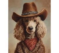 AYAOYANGGO Animale Kit Tappeto Annodato Cane Con Il Cappello Kit Fai Da Te Per Tappeti Con Uncinetto，Kits Per Ricamo A Punto Croce，Creazioni Per La Decorazione Della Casa. 33x45in