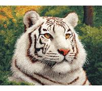 AYAOYANGGO DIY Animale Kit Completo Per Tufting Ritratto Di Tigre Bianca Kit Per Tappeti Con Gancio Per Adulti E Principianti,Fai Da Te,Zerbini,Regali,Decorazioni Per La Casa. 35x46in