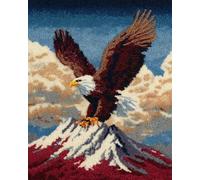 AYAOYANGGO DIY Animale Tappeto Annodato Da Realizzare Aquila E Montagne Innevate Kit Per La Creazione Di Tappeti，Kits Per Ricamo A Punto Croce，Lavori Di Cucito Per L'Arredamento Della Casa 21x29in