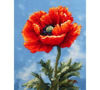 AYAOYANGGO DIY Kit All'Uncinetto Fiori Rossi Kit Per Lavori All'Uncinetto E Ricamo，Kits Per Tappeti Classici Con Uncinetto Per Adulti，Set Di Artigianato 3D Per Decorazioni Per La Casa，Regalo 21x29in