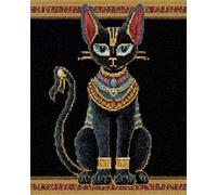 AYAOYANGGO DIY Latch Hook Rug Kit Dio Gatto Egizio Dei Cartoni Animati Kit Per Realizzare Tappeti A Punto Croce,Kits Per Tappetis All'Uncinetto,Set Per Ricamo,Lavori Di Cucito Per La Decoraz 23x16in