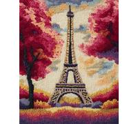 AYAOYANGGO Paesaggio Kit Completo Per Tuftingalberi In Fiore E Torre Kit Per Tappeti Con Gancio Per Adulti E Principianti，Fai Da Te，Zerbini，Regali，Decorazioni Per La Casa. 23x16in