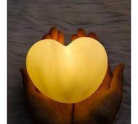 AYAROS 2 luci notturne a forma di cuore, simpatiche, portatili, calde, ricaricabili, morbide, al tatto, luce da comodino, regalo di San Valentino e compleanno per donne e ragazze