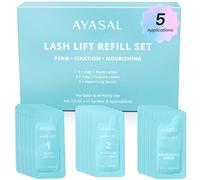 AYASAL Kit di ricostituzioni per lash lift: Step 1+2 Refill Set, Korean Thio-Free Lash Perm - Professional Long Lasting Results Up To 6-8 Weeks - Eyelash Curling Set at Home - For 5 Applications