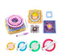 Ayasee Kit di Telai per Tessitura e Lavori a Maglia - Rotondi/Quadrati, Multicolore (Flower Maker + Pom Maker)