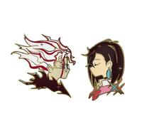 AyaseMomo＆TakakuraKen Figura Badge Distintivo, 2 Pezzi Dandadans Brooch Set, Anime Distintivo in Metallo Dandadang Cosplay Bag Decor