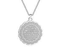 Ayat Al Kursi - Collana in acciaio inox, con versi coranici arabi, per donne e ragazze, regalo per compleanno e amante, Acciaio inossidabile