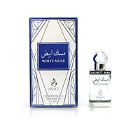 AYAT PERFUMES - Olio profumato 12 ml di Dubai | Musk Halal per uomo e donna senza alcol | Estratto di profumo/attar per odore di lunga durata | Fragranza araba prodotta e progettata a Dubai (White