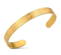 Ayatul Kursi Bracciale per donne e uomini regali islamici musulmano Allah Corano braccialetti apribili calligrafia araba fiore di loto braccialetti islamici eid ramadan gioielli (Ayatul Kursi-G)