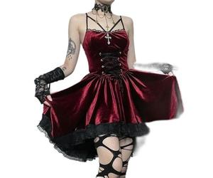 AYAZER Abito Elegante in Velluto con Fasciatura Scura, Elegante Abito a Trapezio, Stile Gotico, splendido Abito da Donna, Canotta, abbellimento in Pizzo, Abito da Festa-Borgogna-S