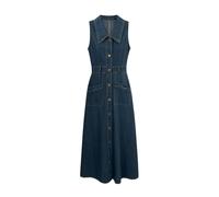 AYAZER Abito in Denim da Donna 2023 Estivo Francese con Risvolto retrò Senza Maniche Abito Lungo-Blu Scuro-M