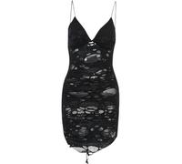 AYAZER Abito strappato Gotico Sexy stracciato Sexy Scollo a V ritagliato Mini Abito Nero Moda Donna Abbigliamento da Festa Canotta-Nero-M