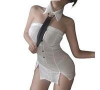 AYAZER Biancheria Intima Sexy con Gonna Che Copre i Fianchi da segretaria, Camicia Stile Posto di Lavoro, Gonna da Discoteca per Insegnanti con Gonna Che Copre i Fianchi-XXL (120-150 libbre)