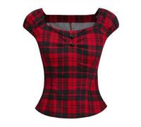 AYAZER Camicia da Donna Estiva con Poster da Contadino, Ispirazione Scozzese, Moda, Plaid Rosso, Nuove Magliette, Camicia Country Rock retrò-1-M
