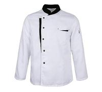 AYAZER Camicia Uniforme da Cuoco Unisex per Ristorante, Cucina, Maniche Corte/Lunghe, Giacca da Cuoco, Abiti da Lavoro-Manica Lunga_b-L