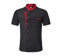 AYAZER Camicia Uniforme da Cuoco Unisex per Ristorante, Cucina, Maniche Corte/Lunghe, Giacca da Cuoco, Abiti da Lavoro-Manica Corta-S