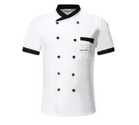 AYAZER Giacca da Cuoco Unisex Giacca da Cuoco da Uomo Cucina da Ristorante Uniforme da Chef Ristorante Cucina dell'hotel Abiti da Cucina Camicia da Chef per Catering-Bianco-M