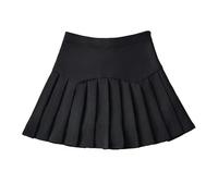 AYAZER Gonna a Pieghe antiesposizione a Vita Alta, Gonna Corta, Stile College Anti-età, Gonna a Trapezio Snellente-Nera-XS