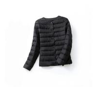 AYAZER Piumino Leggero da Donna Corto Stile Coreano Autunno e Inverno Piumino Scollo a V Autunno e Inverno Caldo Piumino Interno di Grandi Dimensioni - Nero - 3XL