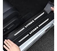 AYBEN 4 Pezzi Battitacco in Fibra di Carbonio, per Suzuki Vitara Logo 2015 2017 2018 2019 2020 2021 Auto Accessori Protezione Esterna del battiscopa del davanzale della Porta