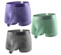 AYBIOSD 3 Pezzi Boxer da Uomo A Forma di Proboscide di Elefante, Slip Sexy, Slip A Marsupio, Slip A Doppia Tasca, Slip Bikini Traspiranti,Style 4,M