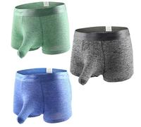 AYBIOSD 3 Pezzi Boxer da Uomo A Forma di Proboscide di Elefante, Slip Sexy, Slip A Marsupio, Slip A Doppia Tasca, Slip Bikini Traspiranti,Style 1,S