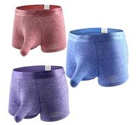 AYBIOSD 3 Pezzi Boxer da Uomo A Forma di Proboscide di Elefante, Slip Sexy, Slip A Marsupio, Slip A Doppia Tasca, Slip Bikini Traspiranti,Style 3,XL