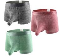 AYBIOSD 3 Pezzi Boxer da Uomo A Forma di Proboscide di Elefante, Slip Sexy, Slip A Marsupio, Slip A Doppia Tasca, Slip Bikini Traspiranti,Style 2,S