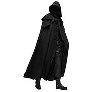 AYBIOSD Mantello con Cappuccio da Uomo Mantello con Cardigan Lungo Casual retrò Punk Gotico per Abiti da Palcoscenico per Feste di Halloween,Nero,L