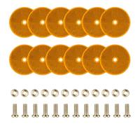 AYBUY 12 pezzi Catarifrangente Round, Rimorchio Catarifrangenti Riflettore Rotondi Φ80mm con Vite, Catarifrangenti Rimorchio a Occhio di Gatto per caravan camion barca Auto Trattore, Giallo