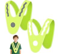 AYBUY 2 Pezzi Giubbotto di Sicurezza per Bambini, Gilet Catarifrangente giallo-verde Universale ad Alta Visibilità, Gilet di Sicurezza a V per All'aperto, Gite Scolastiche, Bambino e Bambina (B)