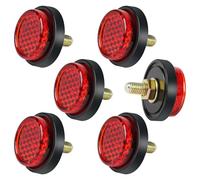 AYBUY Catarifrangente Moto, 6 Pezzi Targa Universale, 24mm Riflettore Rosso per Moto e Bicicletta (Versione dado)